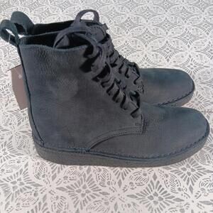 Clarks Desert Coal HI 26169006 Womens Black Nubuck Casual Boots BNIB Sz 6.5M